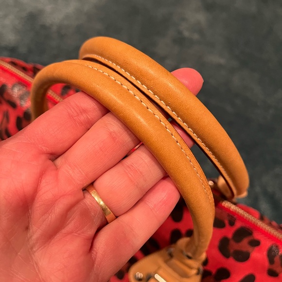 Used Maurizio Taiuti Stylish Red Leopard Print Leather Handbag - Picture 12 of 12